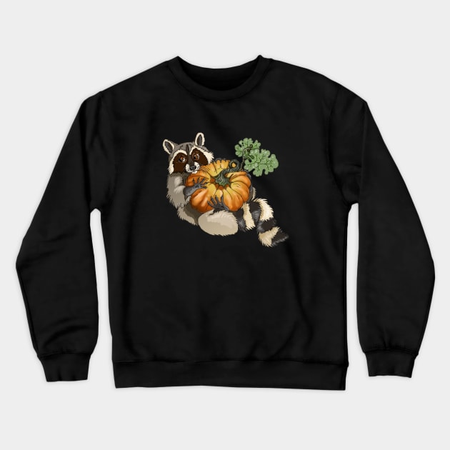 Pumpkin Bandit Raccoon Crewneck Sweatshirt by Shadowind